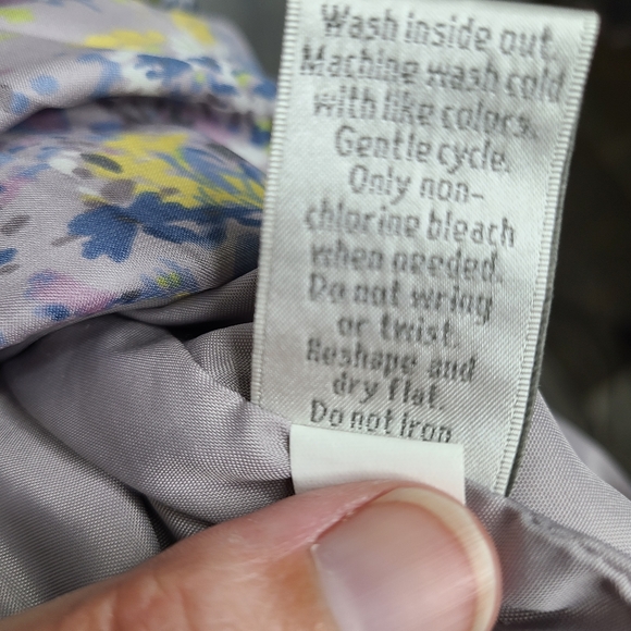 LC Lauren Conrad pleated floral tank dress women's 12 lavender lined pull-on - Picture 16 of 16